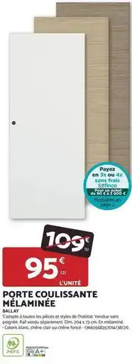Bricomarché Habitat - porte coulissante melaminee offre