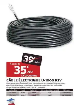 Bricomarché Dim - câble électrique u-1000 r2v offre
