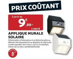 Bricomarché Dim - applique murale solaire offre