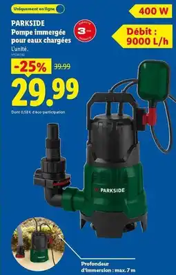 Lidl Parkside - pompe immergée pour eaux charges offre