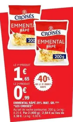 E.Leclerc Emmental rape 29% mat. gr. 79% offre