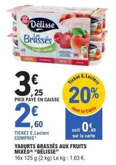 E.Leclerc Yaourts brassés aux fruits mixés offre