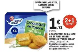E.Leclerc 6 croquettes de poisson aile et fines herbes surgeles offre