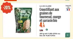 La Vie Claire Croustillant aux graines de tournesol, courge et sarrasin bio offre
