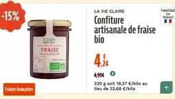La Vie Claire Confiture artisanale de fraise bio offre