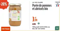 La Vie Claire Purée de pommes et abricots bio offre