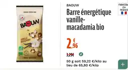 La Vie Claire Barre énergétique vanille- macadamia bio offre