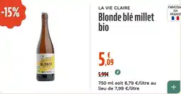 La Vie Claire Blonde blé millet bio offre