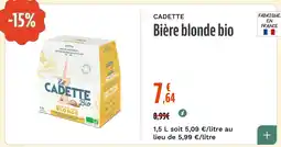 La Vie Claire Bière blonde bio offre