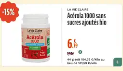 La Vie Claire Acérola 1000 sans sucres ajoutés bio offre