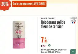 La Vie Claire Déodorant solide fleur de cerisier offre