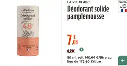 La Vie Claire Déodorant solide pamplemousse offre