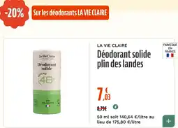 La Vie Claire Déodorant solide plin des landes offre
