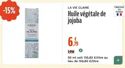 La Vie Claire Huile végétale de jojoba offre