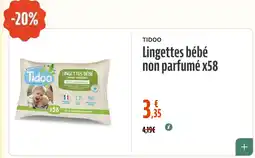 La Vie Claire Lingettes bébé non parfumé x58 offre