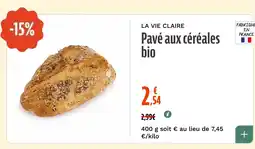 La Vie Claire Pavé aux céréales bio offre