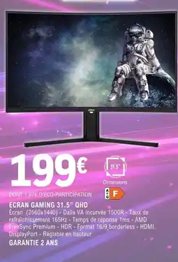 E.Leclerc Espace Culturel ECRAN GAMING 31.5" QHD offre
