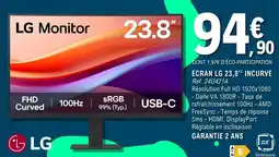 E.Leclerc Espace Culturel ECRAN LG 23,8" INCURVE offre