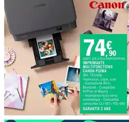 E.Leclerc Espace Culturel IMPRIMANTE MULTIFONCTIONS CANON PIXMA offre