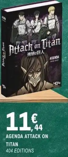 E.Leclerc Espace Culturel AGENDA ATTACK ON TITAN 404 EDITIONS offre