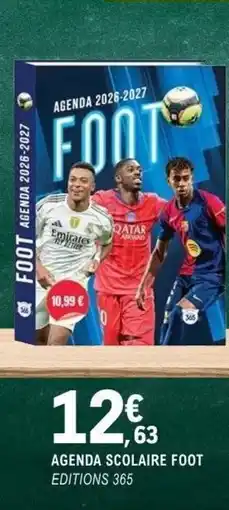 E.Leclerc Espace Culturel AGENDA SCOLAIRE FOOT EDITIONS 365 offre