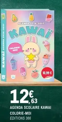 E.Leclerc Espace Culturel AGENDA SCOLAIRE KAWAI COLORIE-MOI EDITIONS 366 offre