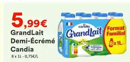 Hmarket Candia grandlait demi-écrémé offre