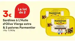 Hmarket Parmentier sardines à l'huile d'olive vierge extra & 3 poivres offre