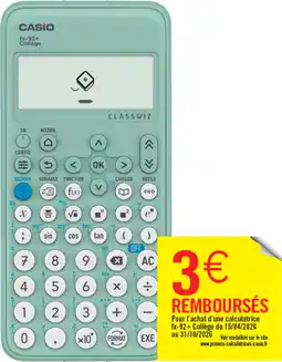 Auchan Casio calculatrice scientifique fx-92p college offre