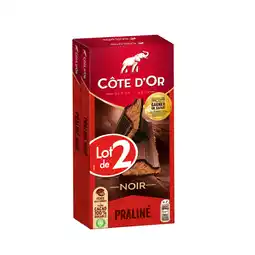 Auchan Supermarché Cote d or tablettes de chocolat noir praliné côte d'or offre