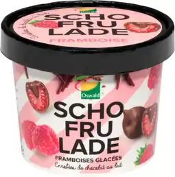 Auchan Supermarché Schofrulade framboises glacées enrobées de chocolat au lait schofrulade offre