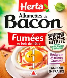 Auchan Supermarché Herta allumettes de bacon fumées au bois de hêtre herta offre