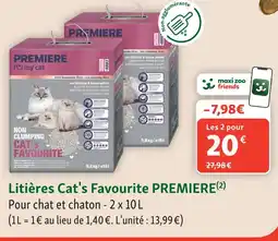 Maxi Zoo Premiere litières cat's favourite offre