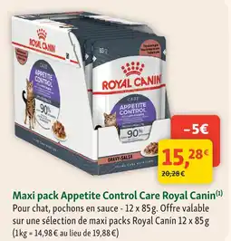 Maxi Zoo Royal canin maxi pack appetite control care offre