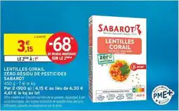 Intermarché Hyper Sabarot - lentilles corail zero reserve de pesticides offre
