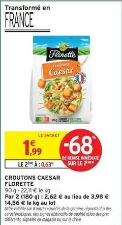 Intermarché Hyper Florette - croutons caesar offre