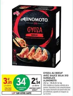 Intermarché Hyper Ajinomoto - gyoza au boeuf avec sauce soja x10 surgelés offre