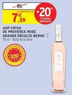 Intermarché Hyper Aop côtes de provence rosé offre