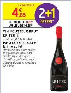 Intermarché Hyper Kriter - vin mousseux brut offre