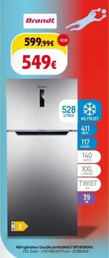 BUT Brandt - réfrigérateur double pins bfd515snx offre