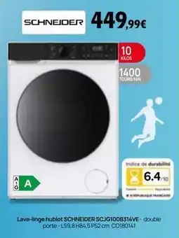 BUT Schneider - lave-linge hublot scjg100b314ve offre