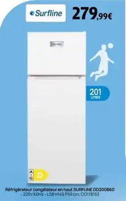 BUT Surfline - réfrigérateur congelateur en haut dd2020b60 offre