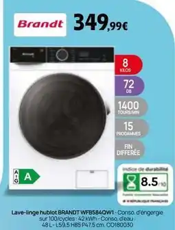 BUT Brandt - lave-linge hublot wf8540w1-con90 offre