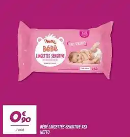 Netto Netto - bebe lingettes sensitive x63 offre