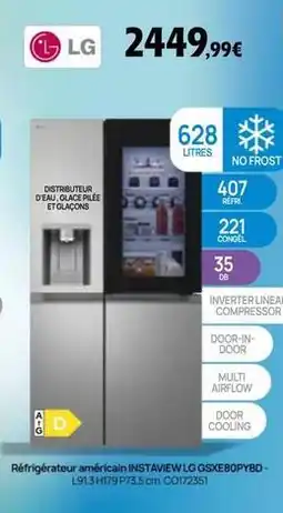 BUT Lg - réfrigérateur américain instaview offre