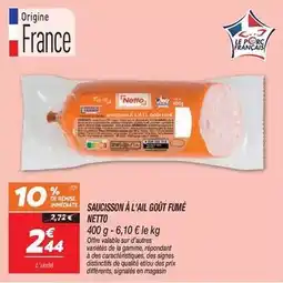 Netto Netto - saucisson à l'ail goût fumé offre