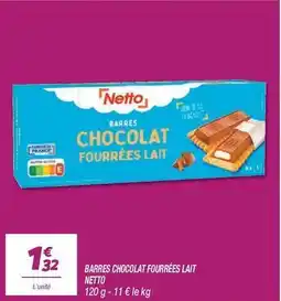 Netto Netto - barres chocolat fourrées lait offre