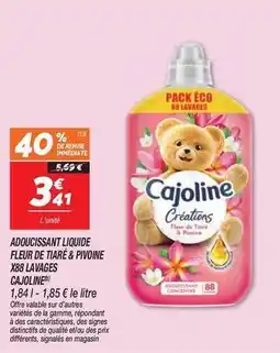 Netto Cajoline - adoucissant liquide fleur de tiaré & pivoine x8 offre