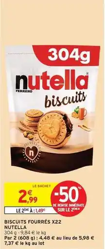 Intermarché Nutella - biscuits fourrés x22 offre