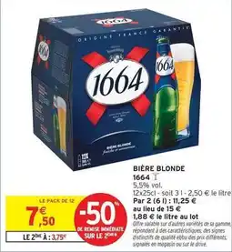 Intermarché 1664 - bière blonde offre